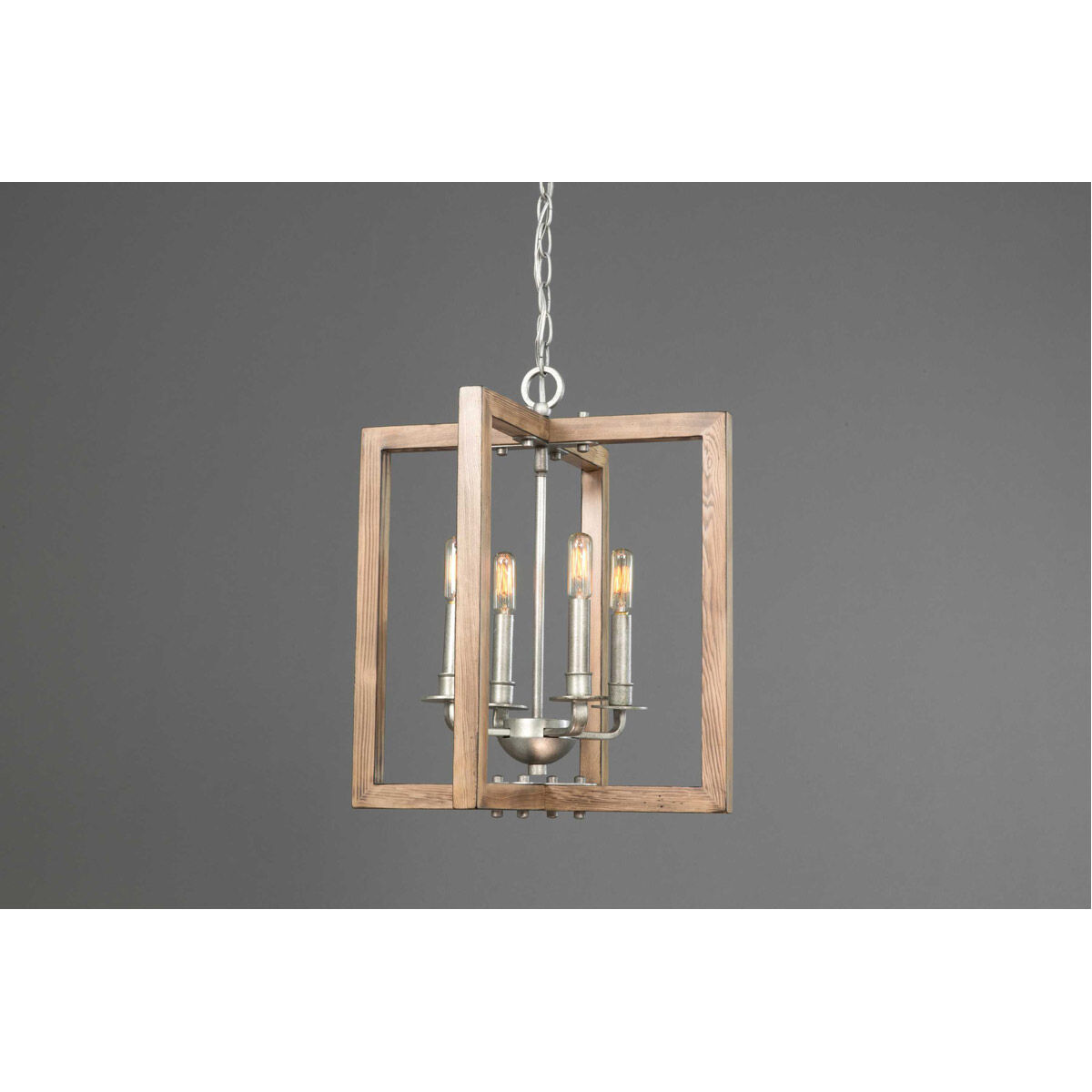 Turnbury 4 Light 16 inch Galvanized Chandelier Ceiling Light, Design Series